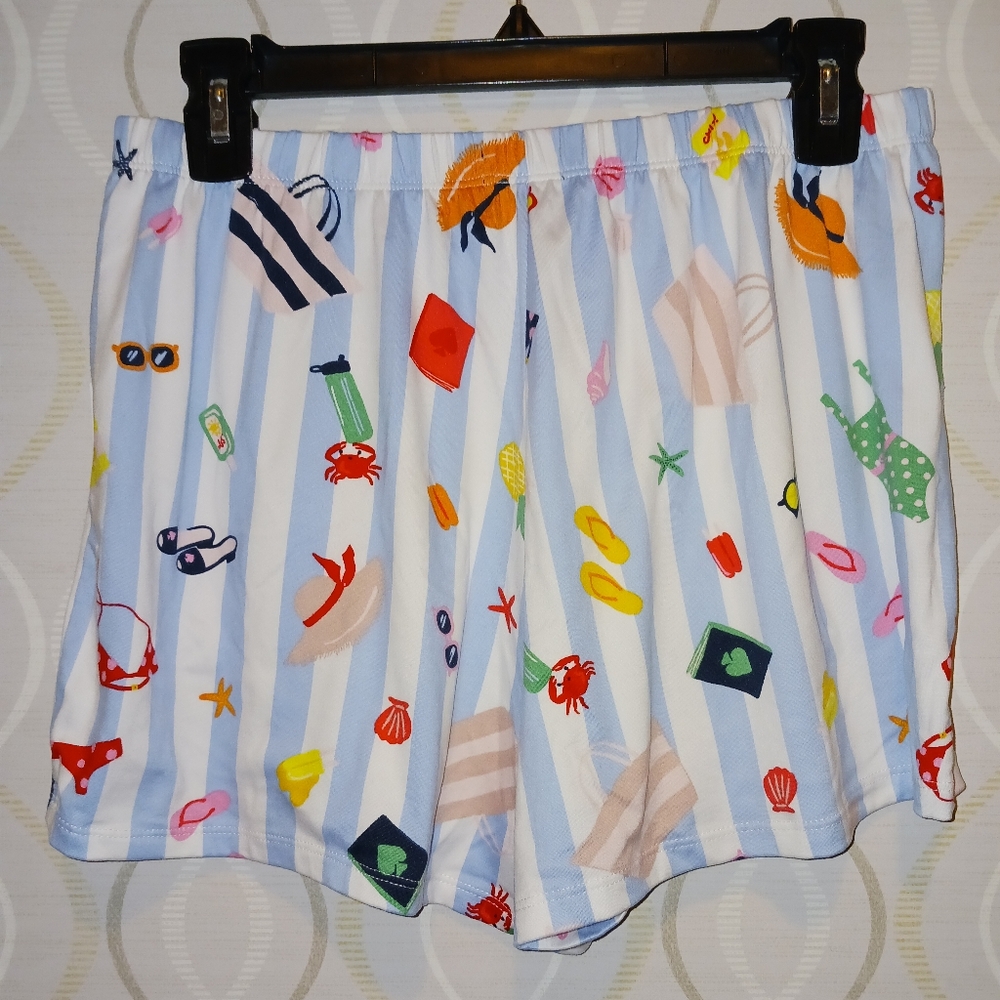 Kate Spade Aqua Stripe Pajamas Set PJ Shirt + Shorts Sleepwear KS12601T - Picture 14 of 16